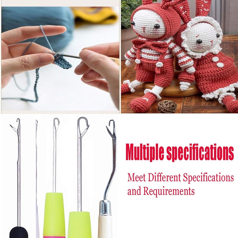 HAMIYELL Pack of 5 Different Sizes Latch Hook Crochet Needle Hook Tools for Braid Hair, Scarf Carpet Making and Other Crafts - Image 4